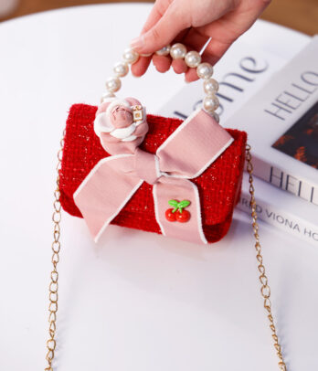 Sac à bandoulière rouge pour fillettes
