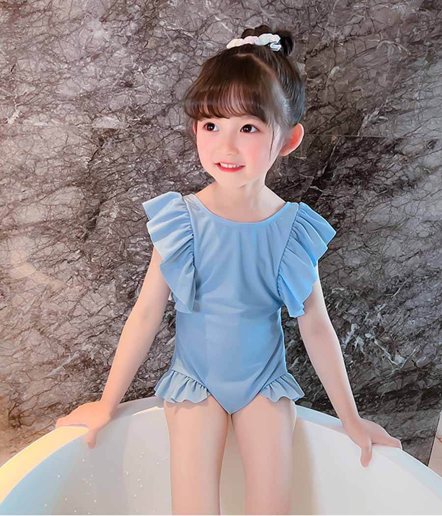 Layer 8 Maillot de bain à papillon pour fillettes UPF 50+ – Image 1