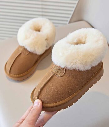 Bottes d'hiver en velours épaisses pour enfants