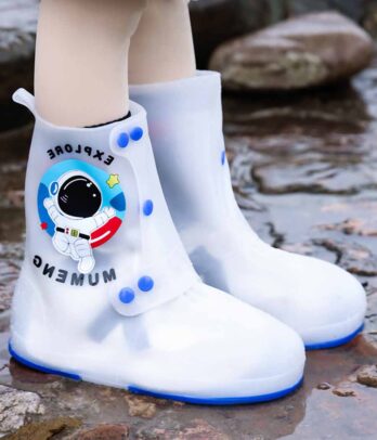 Couvre-chaussures de pluie imperméables avec boutons à pression