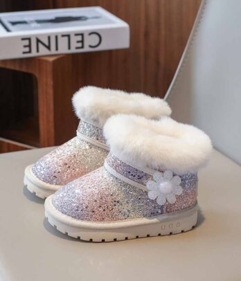 Bottines rembourrées et pailletées pour filles