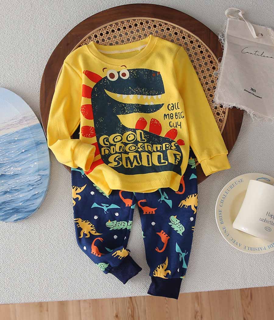 49629-01 Pyjama bicolore pour enfants thème "dinosaure" – Image 1