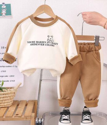 Ensemble de jogging bicolore doux pour enfant