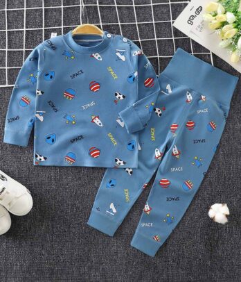 Set de pyjama bleu imprimé
