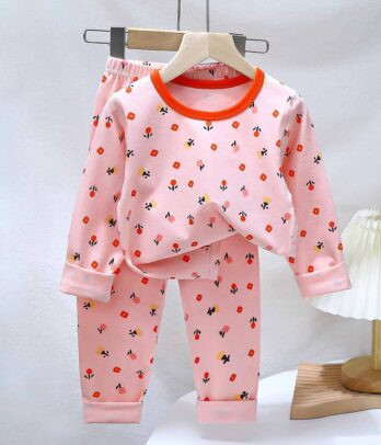 Set de pyjama rose à fleurs