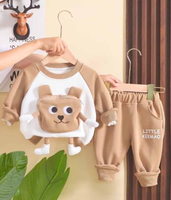 Jogging marron mignon pour bébé garçons