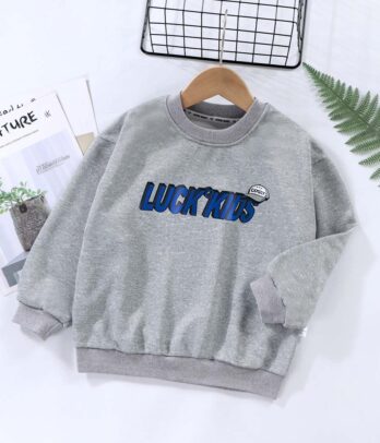 Sweat gris "LUCK KIDS" pour enfant