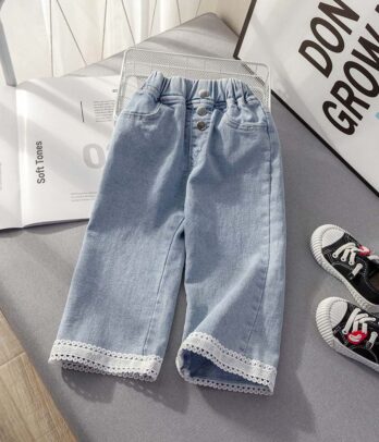 Wide jeans clair pour fillettes