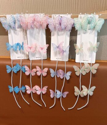 Barrettes avec chaines de cheveux en perles