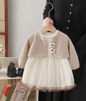 Ensemble de robe en tulle et gilet