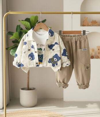 Set Oursons Bleus Garçon-3 piéces