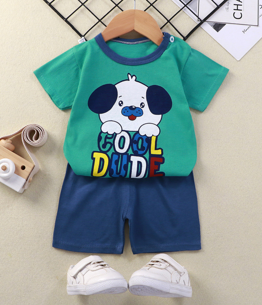 3 Pyjama "Cool" vert & bleu – Douceur et style pour des nuits pleines de confort – Image 1