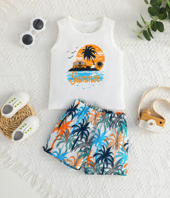 Assortiment de short et débardeur style hawaïen