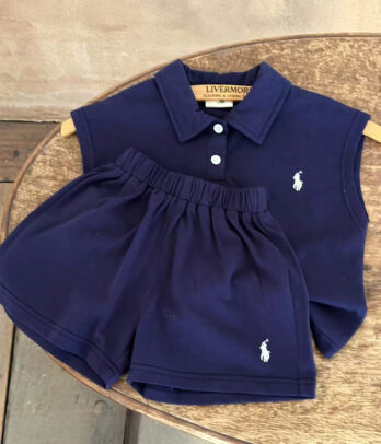 Ensemble "Ralph" – Haut sans manches & short bleu marine – Élégance et confort estival