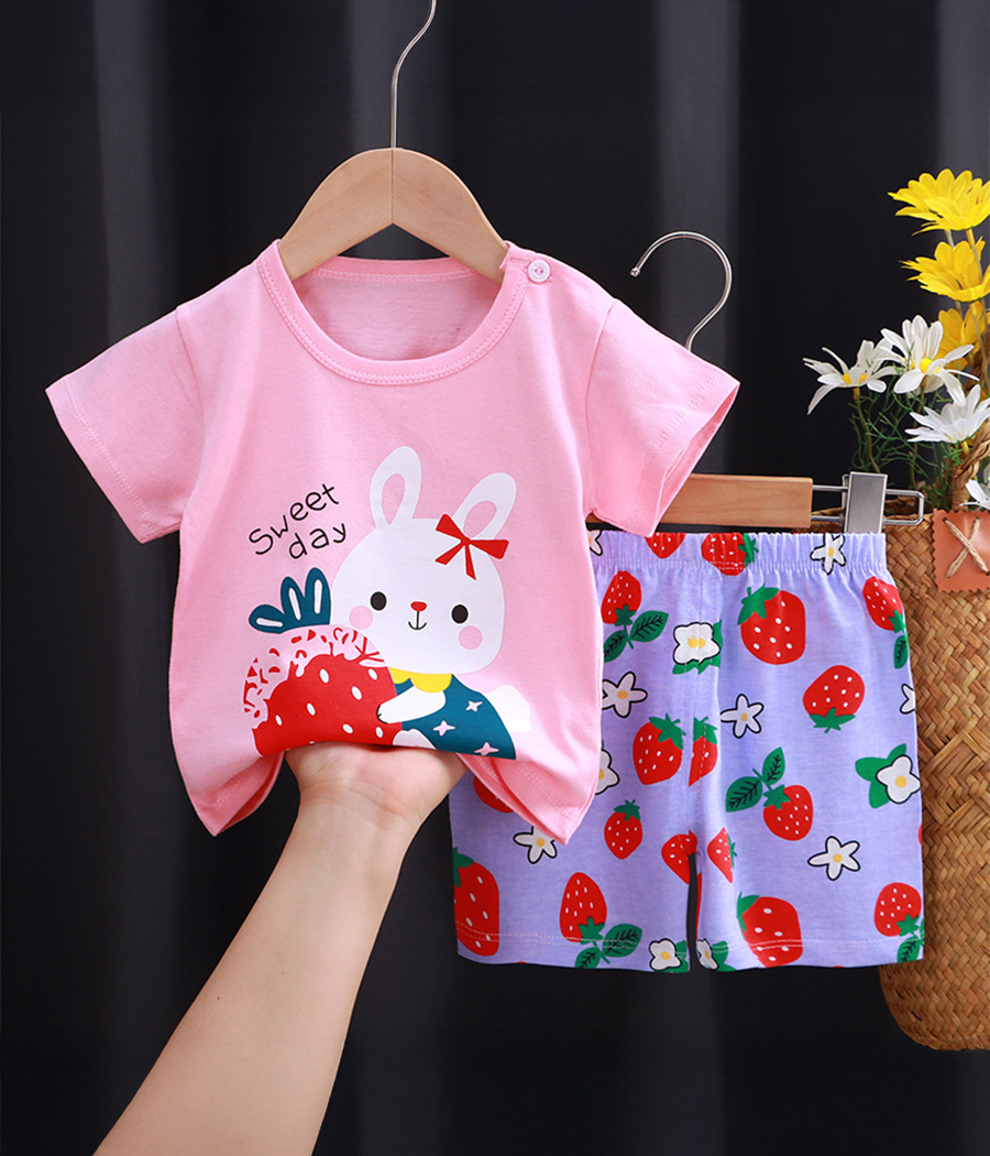 Group 282 Ensemble estival "Lapinette" pour petites filles – Image 1