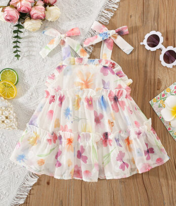 Robe florale fluffy colorée