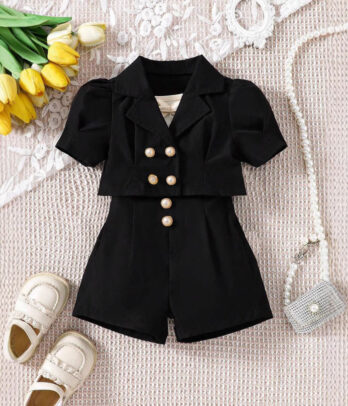 Costume estival classique de couleur noire pour filles