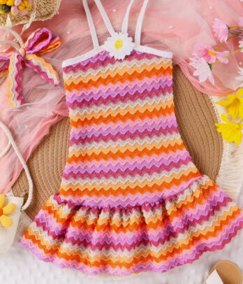 Robe de plage colorée pour fillettes