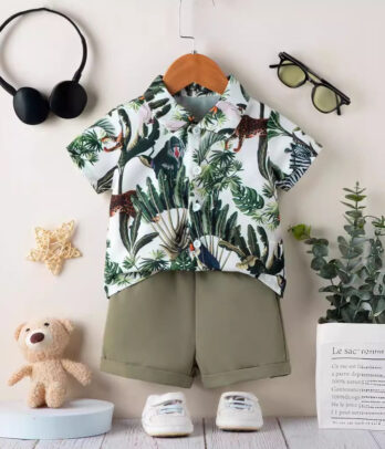 Tenue de deux pièces verte style hawaïen