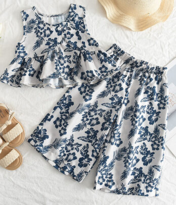 Ensemble estival floral pour fillettes