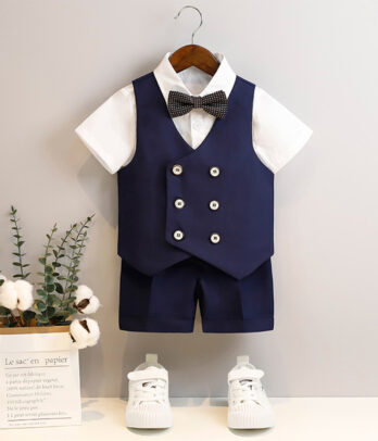 Costume classique de short bleu nuit pour enfant