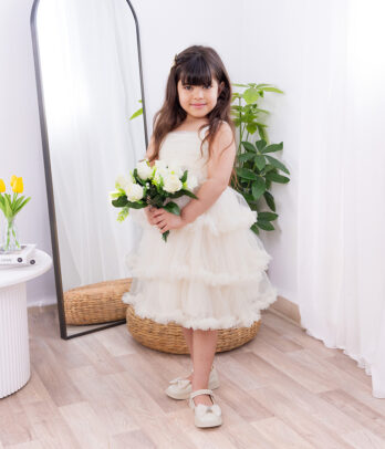 Robe de cérémonies blanc cassé