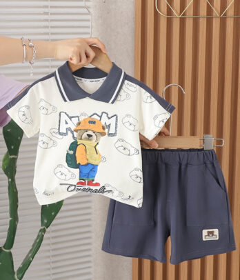Assortiment de polo imprimé "Ourson" avec short