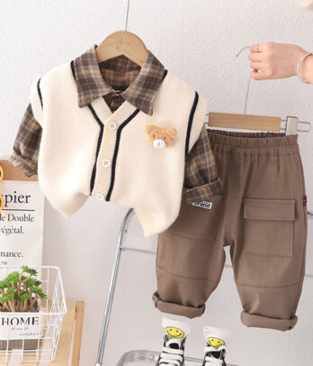 Ensemble doudou de couleur blanc cassé