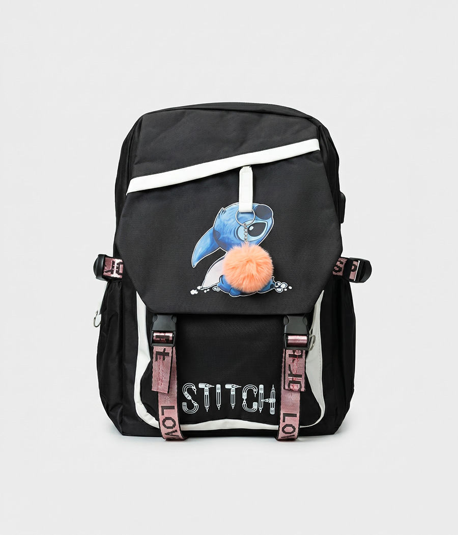 44181 Cartable noir "Stitchy" pour fillettes – Image 1