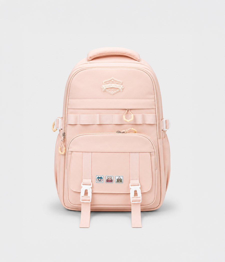 76292b Cartable rose pour fillettes à compartiments multiples – Image 1