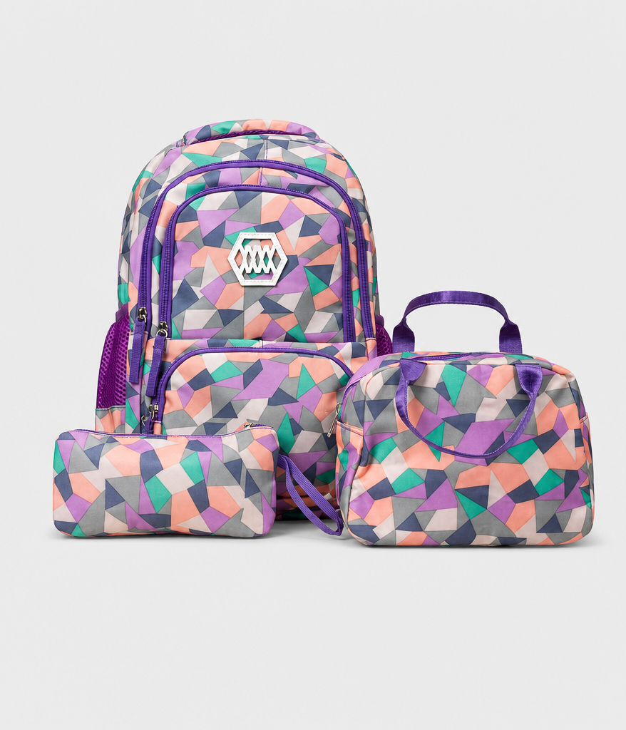 95439--- Sac a dos léger pour collègiens avec lunch-bag et trousse – Image 1