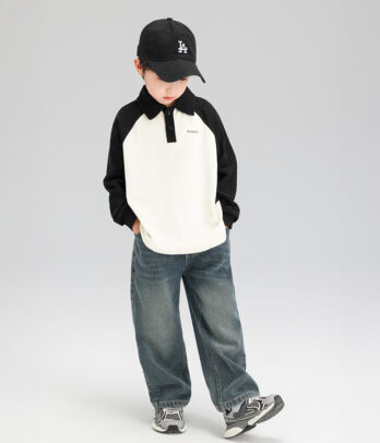 Sweat garçon col polo bicolore – Casual, confortable et toujours stylé