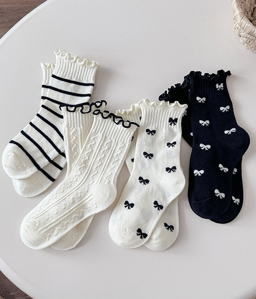 Group 87 Lot de 4 paires de chaussettes fille – Image 1
