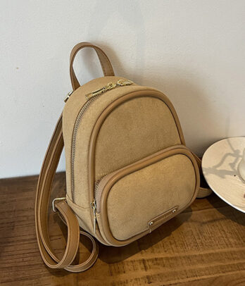 Sac à dos en daim pour petites - 47343_Beige