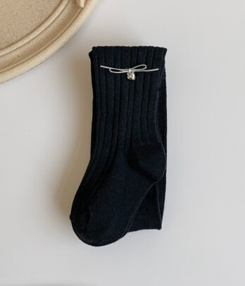 Collants côtelés Noir Élégance
