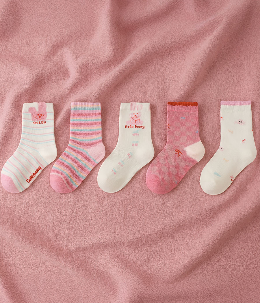 Remplissage génératif 3 Lot de 5 paires de chaussettes fille – Douceur, fantaisie et confort au quotidien – Image 1