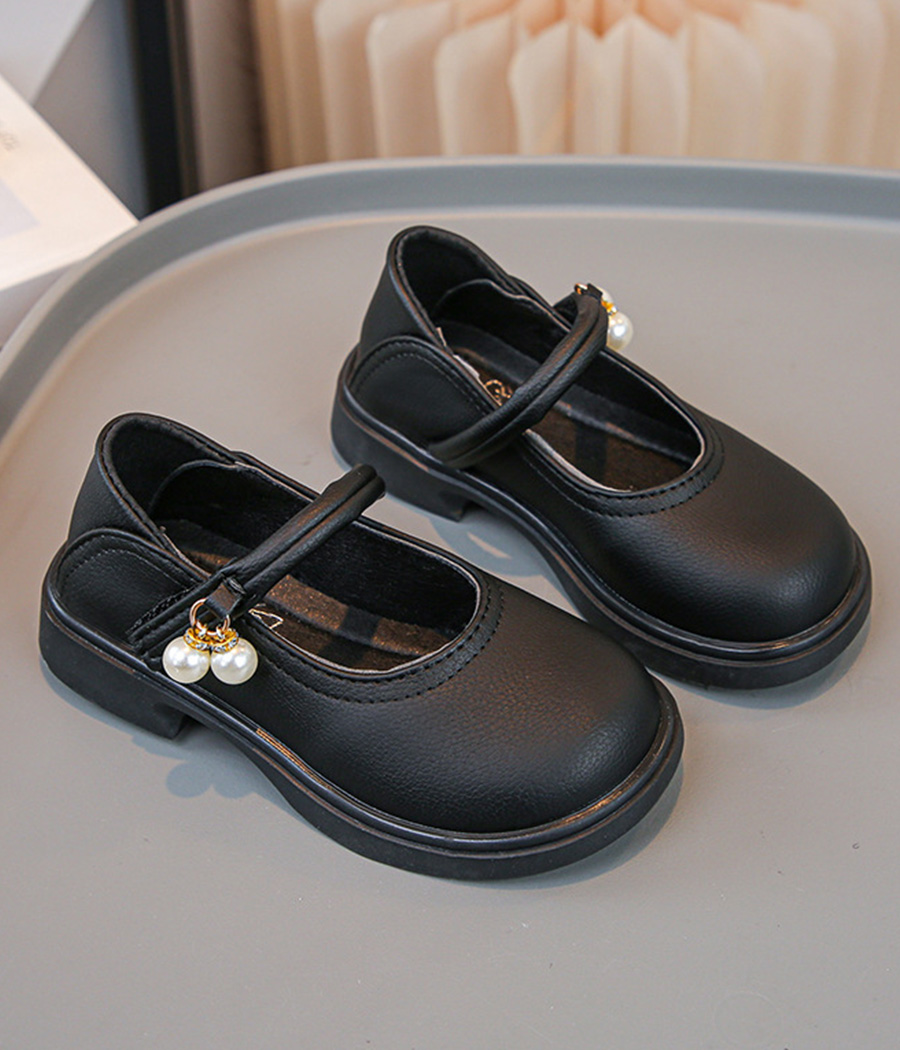 image principale_04 Ballerines noires à scratch pour filles – Image 1