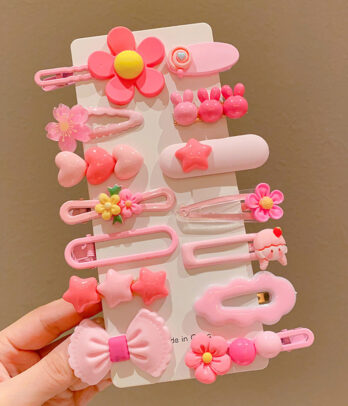 Barrettes Glossy Pink