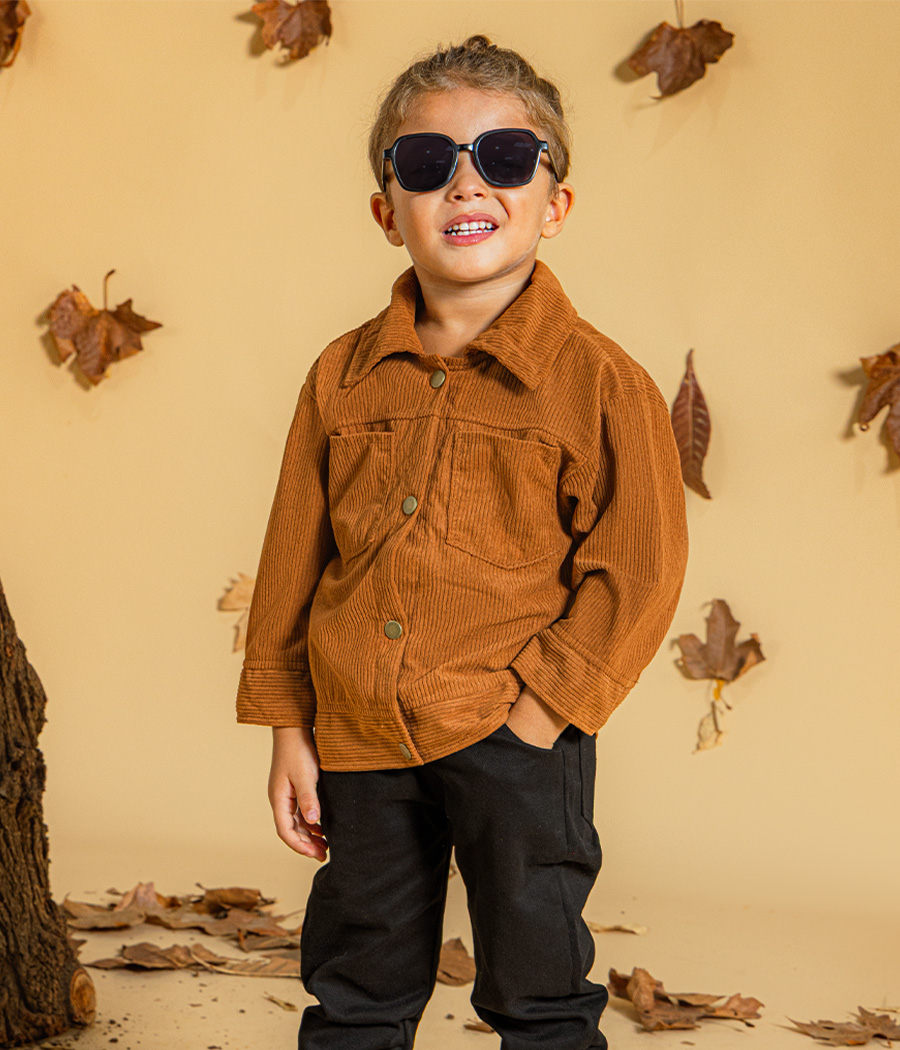 15382 Veste en velours marron pour garçons – Image 1