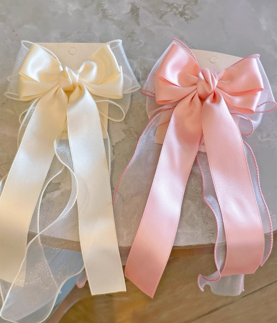 72375 (1) Barrettes à nœuds en satin et tulle – Image 1