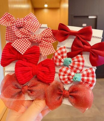 Pack d'accessoires pour cheveux de couleur rouge vif
