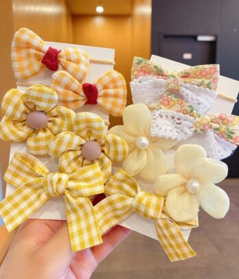 Pack d'accessoires pour cheveux de couleur jaune