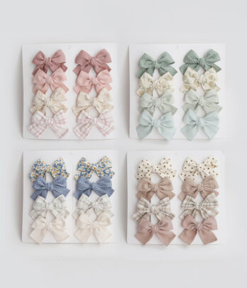 Packs de barrettes à nœuds pastel, mignons et élégants, parfaits pour sublimer les coiffures des petites filles au quotidien ou lors d’occasions spéciales.