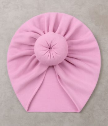 Turban de bébé en forme de beignet de couleur rose de bois