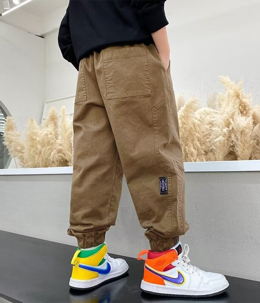 Group 1 copyx Pantalon cargo kaki garçon – Style utilitaire et confort au quotidien – Image 1