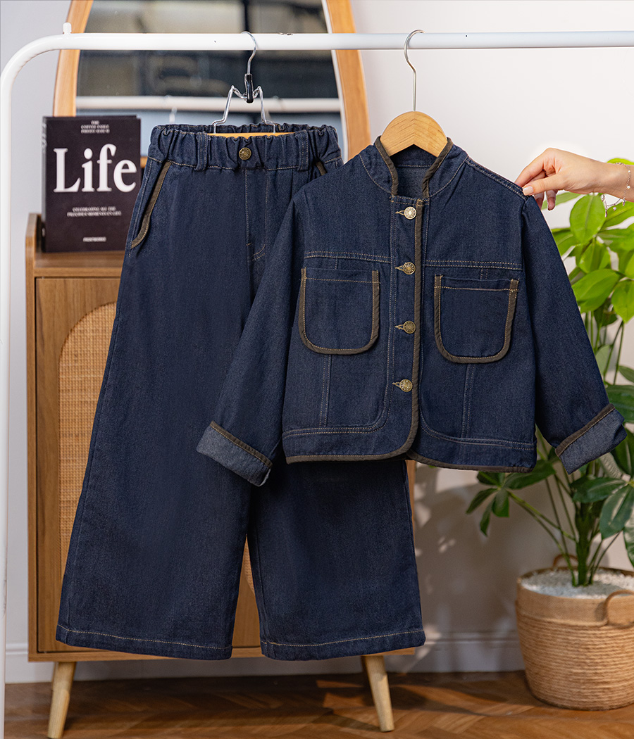 Group 13 Ensemble fille veste et pantalon en jean – Streetwear tendance et confort moderne – Image 1