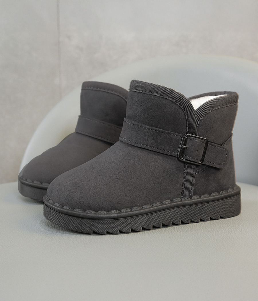 56193 Bottes montantes à ceinture en velours chaud de couleur grise – Image 1