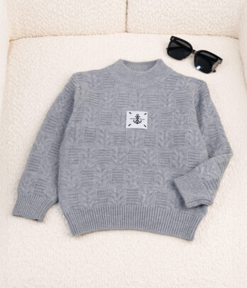 75972 Pull en laine douce pour enfant de couleur gris MAZYOUD