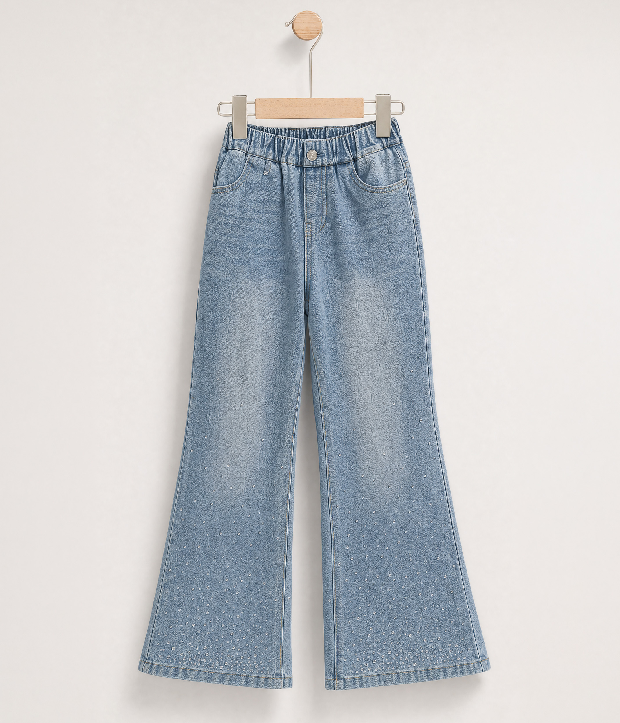 25646 Pantalon Fille – Jean Évasé Délavé – Image 1