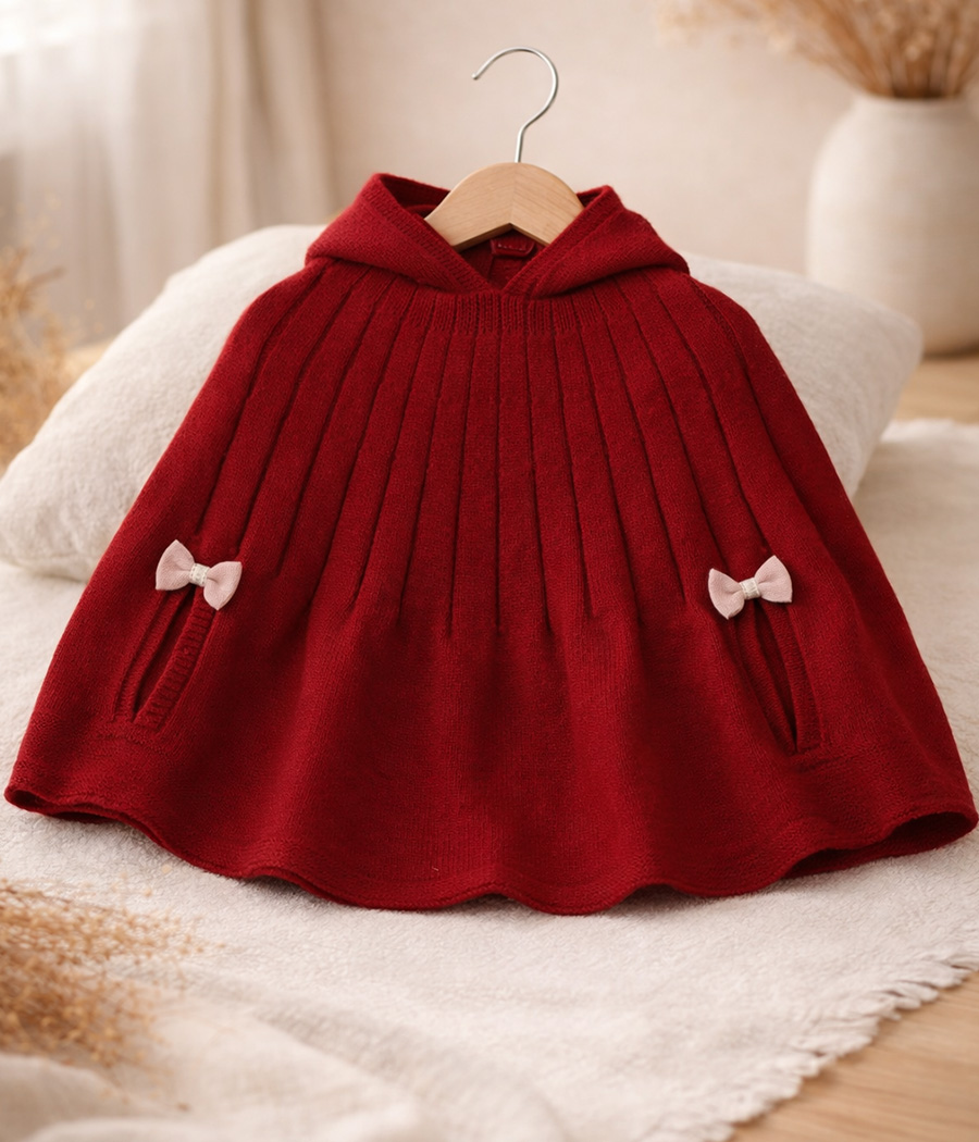 28545 Cape Fille – Tricot Rouge & Petits Nœuds – Image 1
